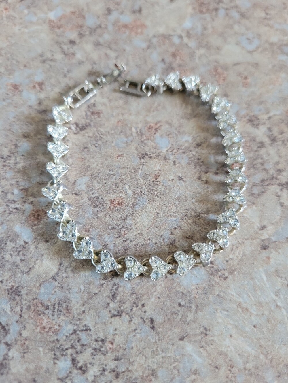 Silver Tone Crystal Tennis Bracelet